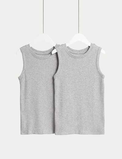 5pk Pure Cotton Vests 2 14 Yrs M S Collection M S