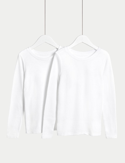 2pk Heatgen Thermal Long Sleeve Vests 2 14 Yrs M S Collection M S