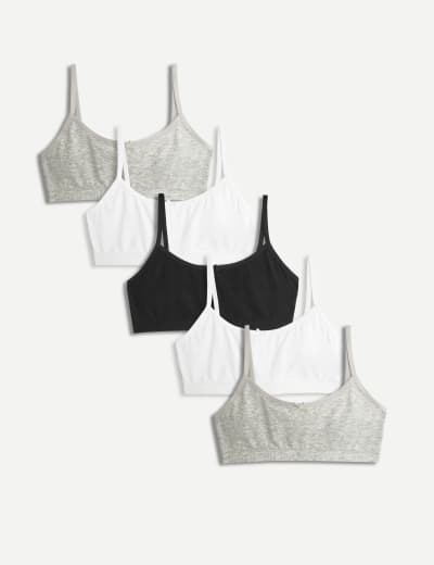5pk Cotton Rich Crop Tops 6 16 Yrs M S Collection M S