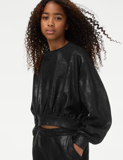 M&s black velvet leggings top