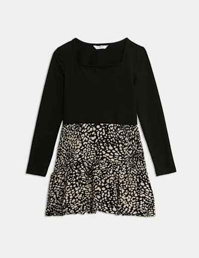 Cotton Rich Animal Print Puff Ball Dress (6-16 Yrs) 3 of 16