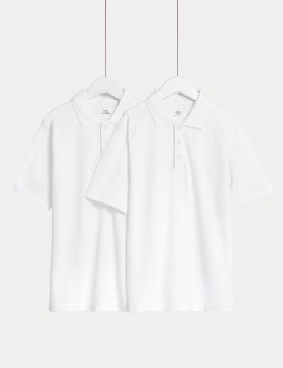 White school polo shirts hotsell