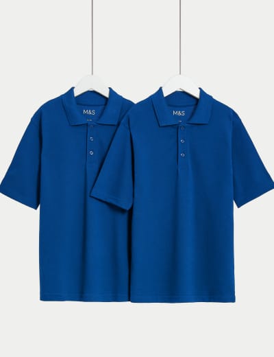 2pk Unisex Pure Cotton School T Shirts 2 16 Yrs M S Collection M S