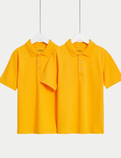 2pk Unisex Pure Cotton School T Shirts 2 16 Yrs M S Collection M S