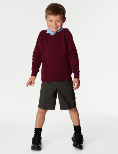 2pk Boys Slim Leg School Shorts 2 14 Yrs M S Collection M S