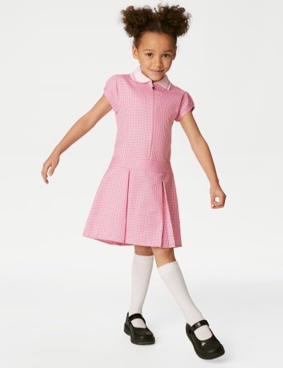 Generous fit gingham school dress 2025