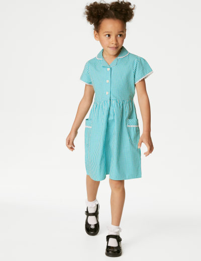 Girls Pure Cotton Striped School Dress 2 14 Yrs M S Collection M S