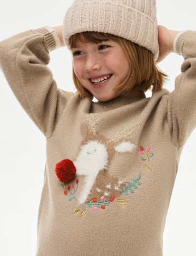 Reindeer Christmas Jumper 1 8 Yrs M S Collection M S