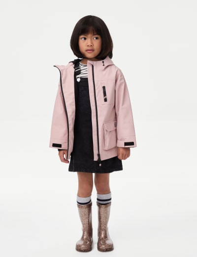 Kitten Ear Colour Block Fisherman Coat 2 8 Yrs M S Collection M S