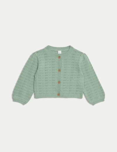 Pure Cotton Embroidered Cardigan 0 3 Yrs Mamas Papas M S