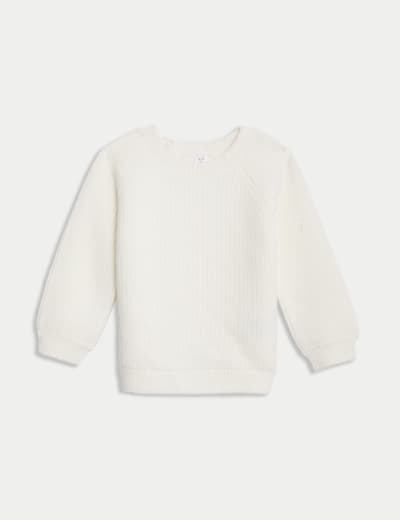 Cotton Rich Cable Knit Jumper 0 3 Yrs M S Collection M S