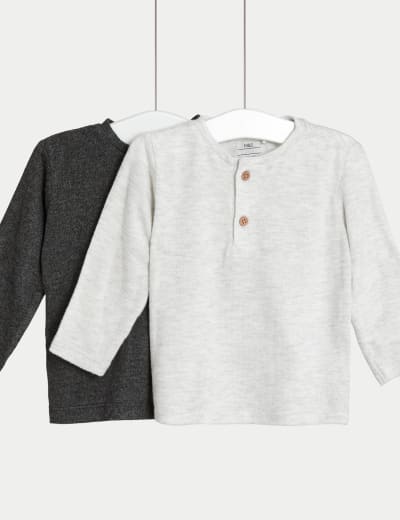 Cotton Blend Quarter Zip Jumper 0 8 Yrs M S Collection M S