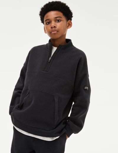 Quarter Zip Sports Sweatshirt 2 16 Yrs M S Collection M S