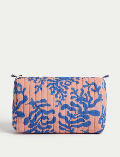 Large Quilted Cheetah Cosmetic Bag M S Collection M S