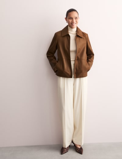 Jaeger ladies leather jacket clearance