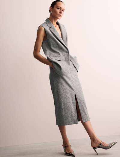 【メーカー再生品】 Jacquard V-Neck Knee Length Shift Dress | JAEGER | M&S ワンピース