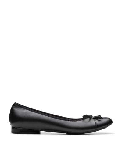 Wide Fit Leather Block Heel Court Shoes M S Collection M S