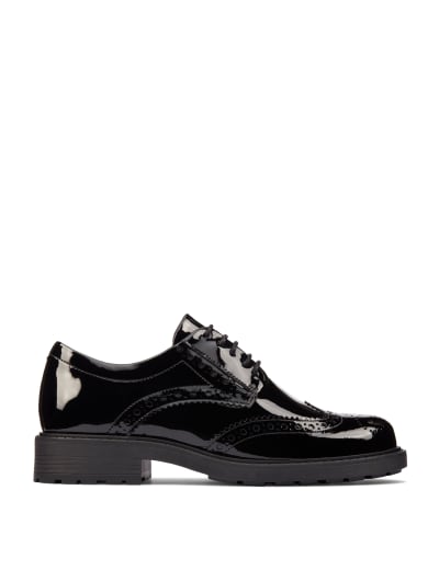 Patent Lace Up Flatform Brogues M S Collection M S