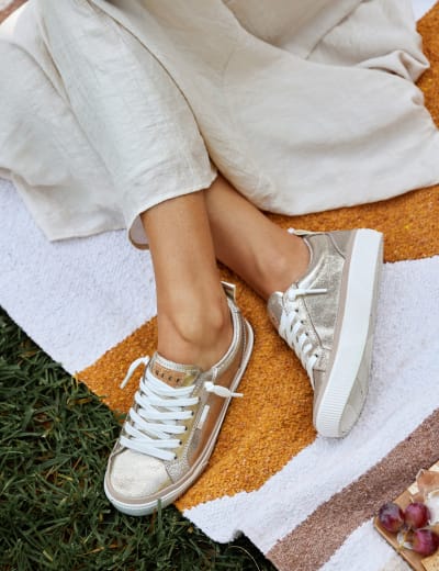 Canvas Lace Up Glitter Trainers Superga M S