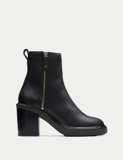 Chunky Buckle Block Heel Boots M S Collection M S