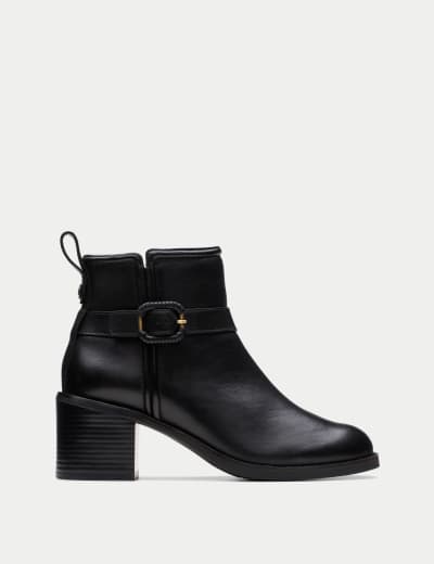 Wide Fit Leather Flat Ankle Boots M S Collection M S