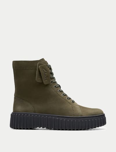 Leather Biker Block Heel Boots Clarks M S