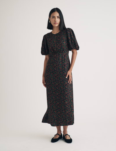 Polka Dot Puff Sleeve Mini Column Dress M S Collection M S
