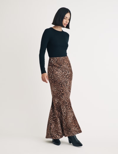 Animal Print Maxi Slip Skirt M S Collection M S