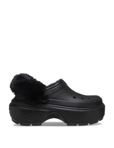 Classic Platform Faux Fur Lined Clog Crocs M S