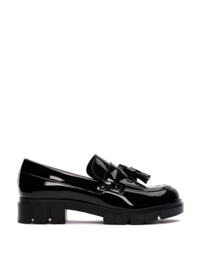 Leather Tassel Flatform Loafers Clarks M S