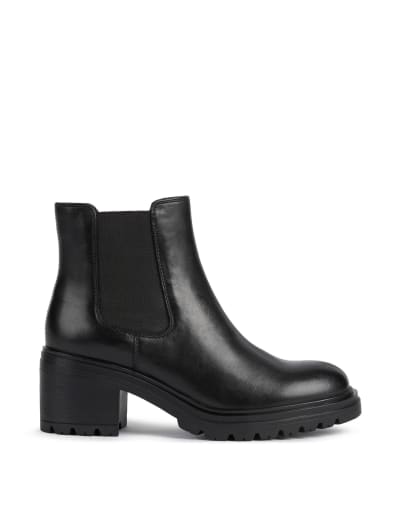 Leather Chelsea Block Heel Ankle Boots Jones Bootmaker M S