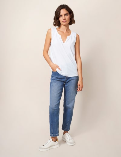 Pure Cotton Lace Detail Vest Top | White Stuff | M&S