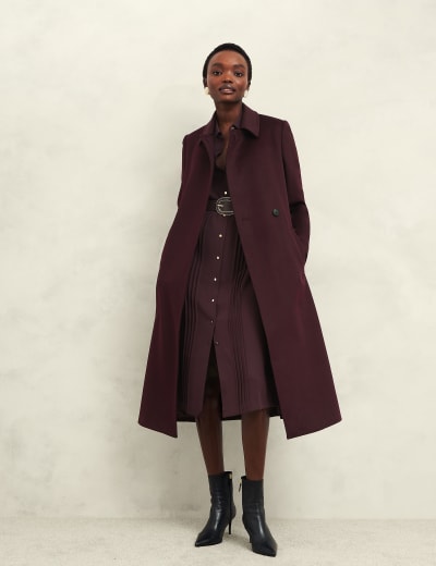 Funnel neck trench coat store