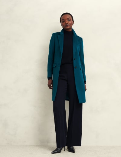 Tilda Pure Wool Single Breasted Coat HOBBS M S