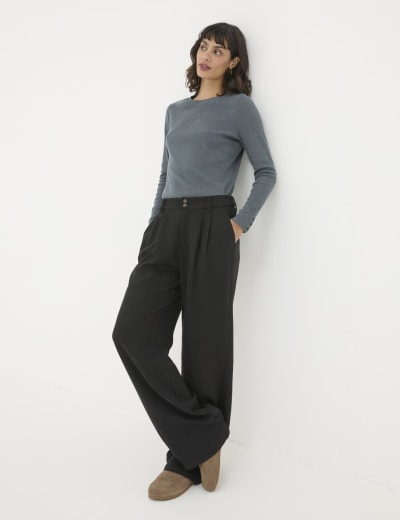 White cropped trousers m&s on sale