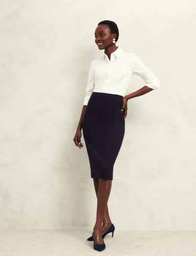 Navy pencil skirt jersey outlet
