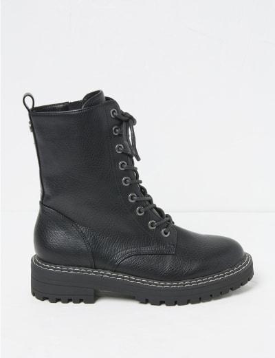 Leather Chelsea Block Heel Round Toe Boots FatFace M S