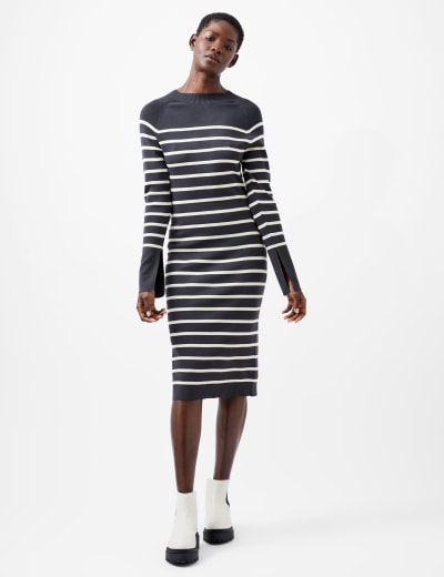 Zebra Print Mesh Midi Shirt Dress SOSANDAR M S