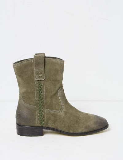 Wide Fit Leather Flat Ankle Boots M S Collection M S