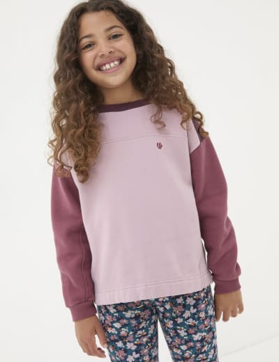 Cotton Rich Floral Sweatshirt 2 12 Yrs Joules M S