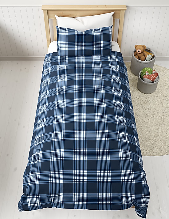 Checked Cotton Blend Bedding Set