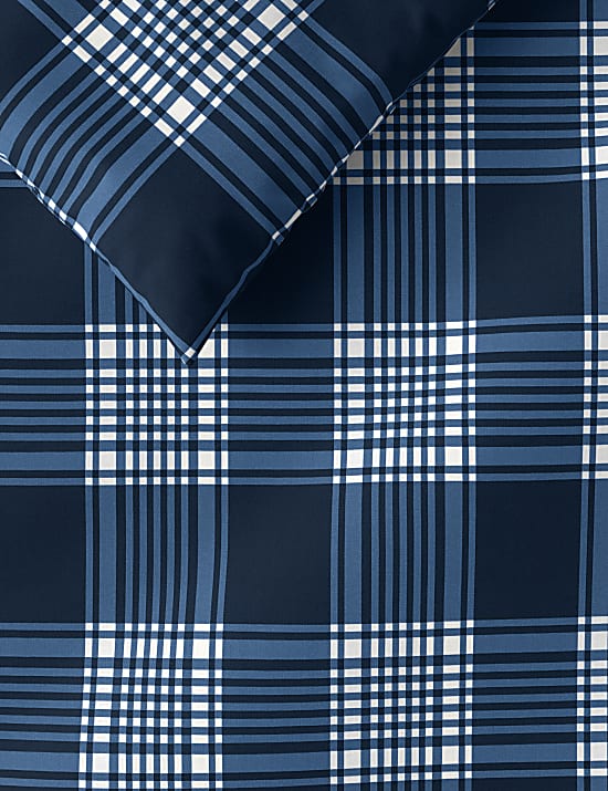 Checked Cotton Blend Bedding Set