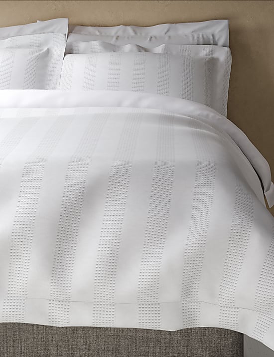 Pure Cotton Striped Waffle Bedding Set