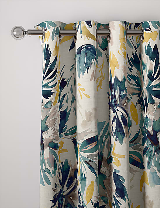 Pure Cotton Watercolour Eyelet Curtains