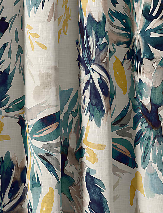 Pure Cotton Watercolour Eyelet Curtains