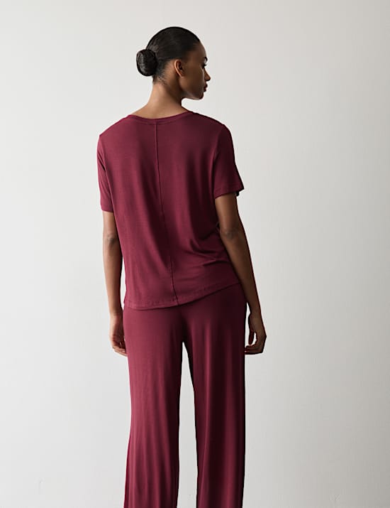 Modal Rich Short Sleeve Pyjama Top & Bottom Set