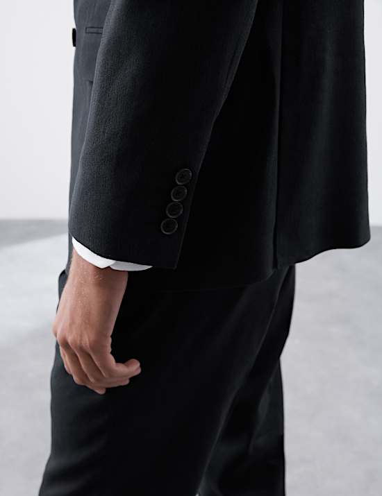 Tailored Fit Italian Performance Linen Blend Double Breasted Suit