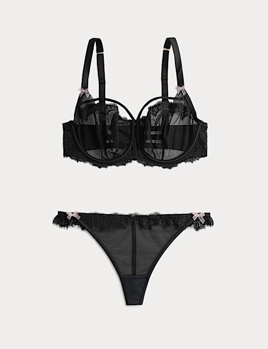 Magda balconette-bh-set met beugel en borduursel, F-H