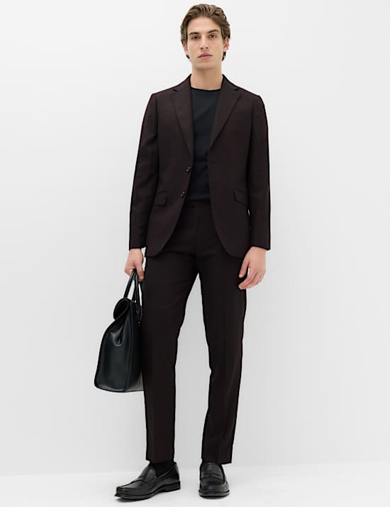2 Piece Tailored Fit Micro Check Tweed Suit
