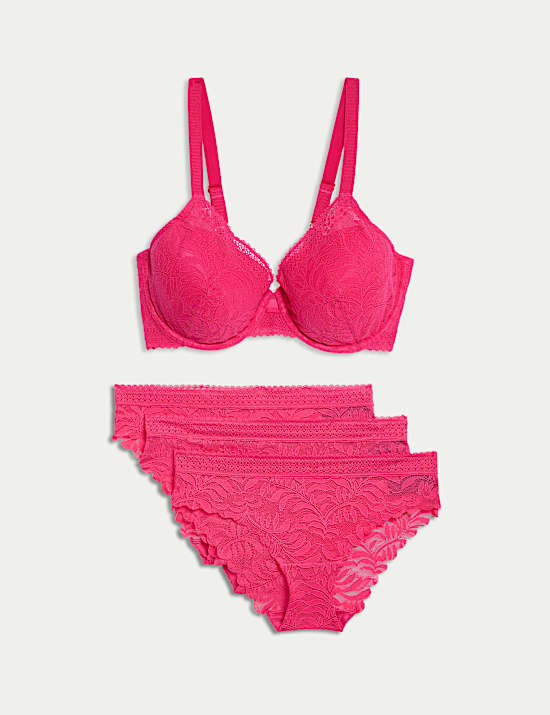 Flexifit&trade; Lace Wired Full Cup Bra Set A-E